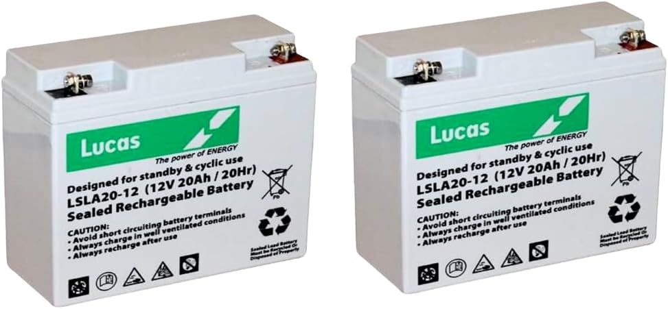 2 x LUCAS Mobility Scooter Batteries. 12V 20Ah