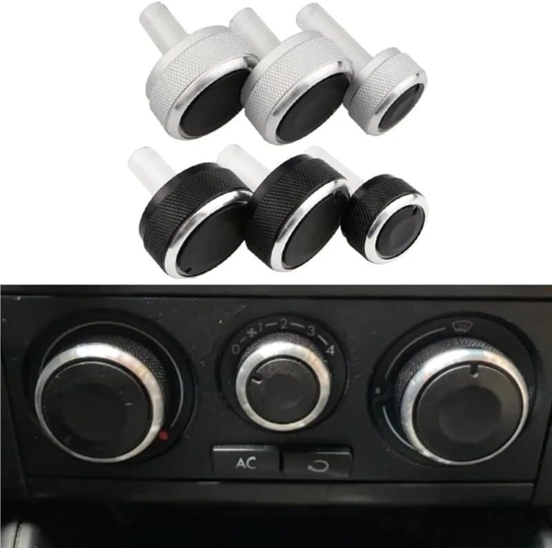 Car AC Knob Air Conditioning Heat Control Switch Button Knobs Accessories For Golf 5 Passta B6 B7(Silver)