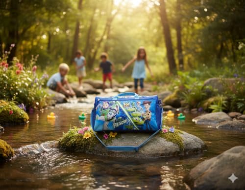 Image of Disney Pixar Toy Story Kids' Duffle Bag - Buzz Lightyear, Woody & Friends Travel Gym Bag with Adjustable Strap