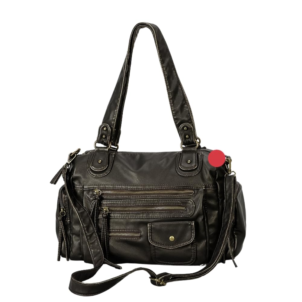 Retro-Handtasche mit Tragegriff für Damen, Leder, Hobo-Umhängetasche, Vintage-Handtasche, mehrere Taschen, Crossbody-Shopper