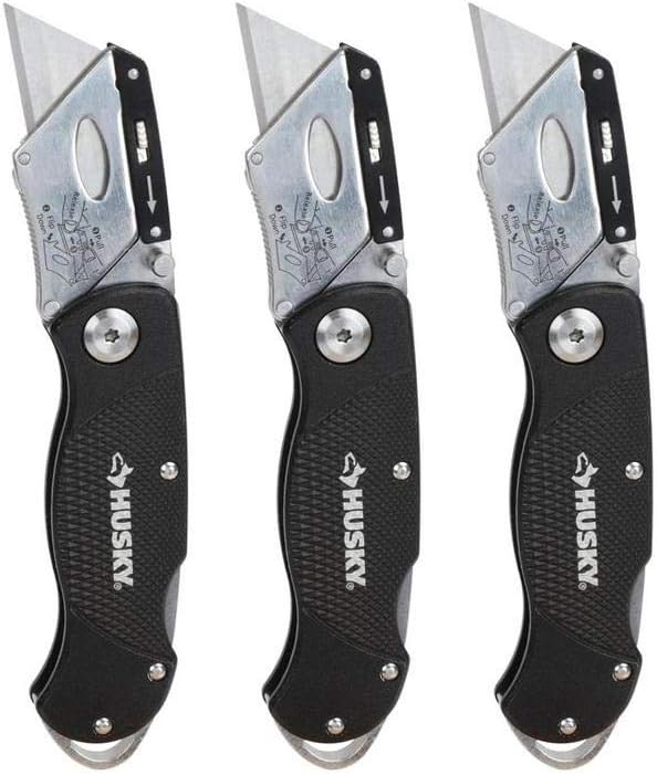 HUSKY 99732 Folding LockBack Utility Knife (3Pack)