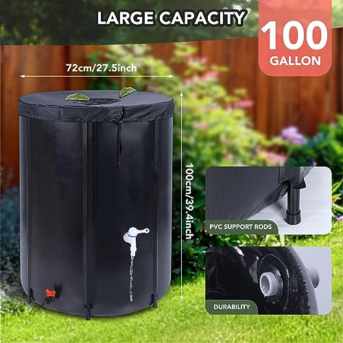 image for Rihogar 100 Gallon Rain Barrel Water Tank, Large Water Storage Tank, P