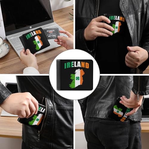 Ireland Map Flag Irish St Patricks Mens Bifold Wallet Single-Sided Printed Slim 6 Card Holders Purse Leather Money Clip3