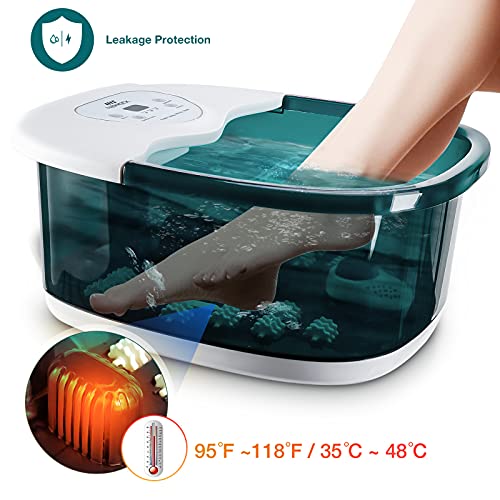 Neprock Foot Spa Bath Massager With Heat, Pedicure Foot Soak Tub With 22 Massaging Rollers For Foot Pain Relief，Foot Bath Spa With Bubbles And Vibration Massage And Jests, Pumice Stone Medicine Box #TOP3