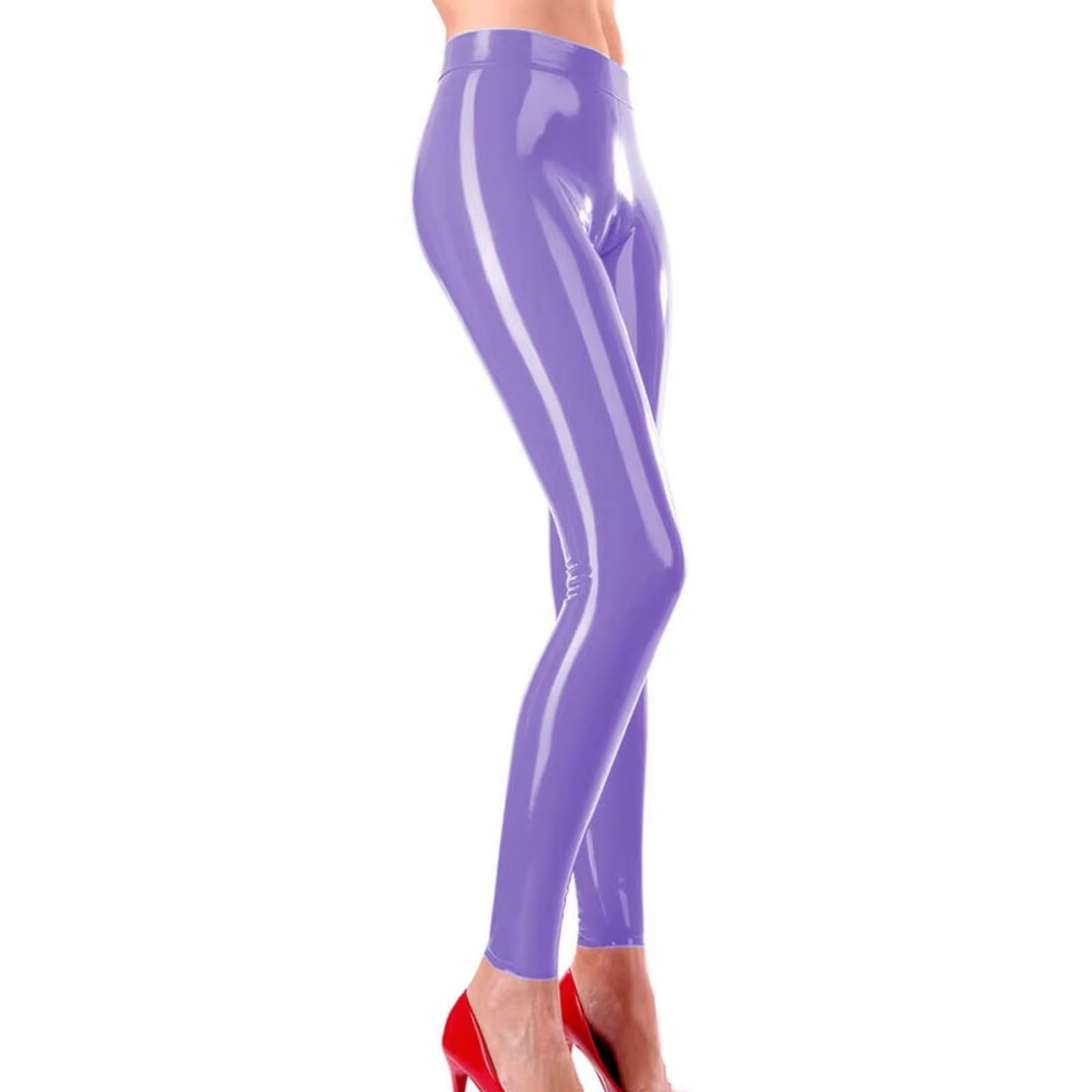 Leggings da donna a vita alta Pantaloni lucidi e colorati senza cuciture Pantaloni da palestra in PVC Sport Faux Latex Plus Size Pantaloni dimagranti Abbigliamento Club