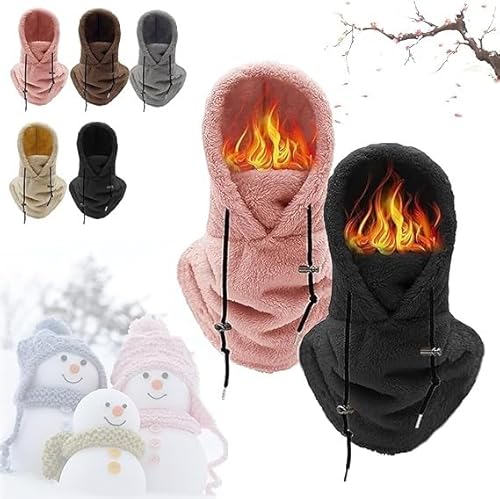 BAcion Masque de Ski Sherpa Hood, Couvre-Visage Chaud Polaire pour Hommes et Femmes (Color : 2pcs-c, Size : One Size)