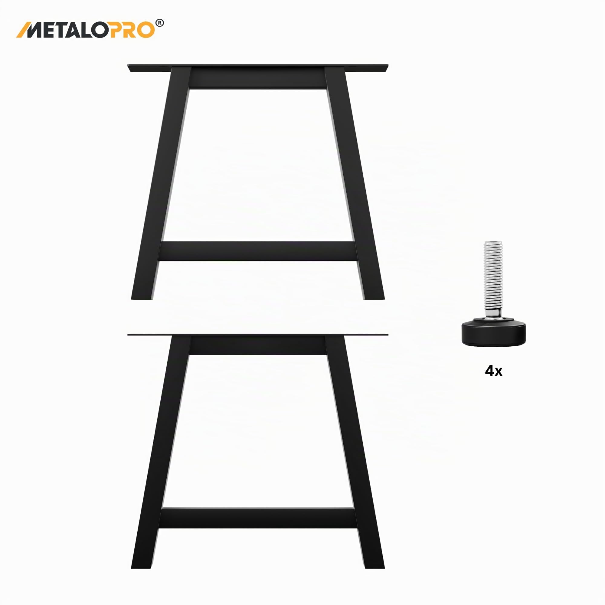 2 Stück Tischbeine-Metall Extreme Schwarz 72cm I Tischkufen Esstisch-Beine Schwerlast Tisch-Gestell Tisch-Untergestell Möbelfüße Tischfüße, Couchtisch Esstisch Wohnzimmertisch Schreibtisch