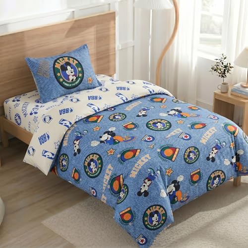 Northwest Disney Mickey Mouse Twin Comforter Set Reversible Design Ultra Soft Fade Resistant Microfiber Kids Bedding Set Officially Licensed