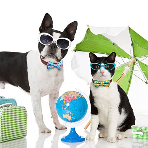 16 Pcs Dog Bow Ties Dog Collar Attachment Slides Bowties Summer Hawaiian Dog Bows Cat Bow Ties For Dogs Cute Dog Collar Charms Detachable With Elastic Bands For Pet Birthday Grooming Accessories #TOP1