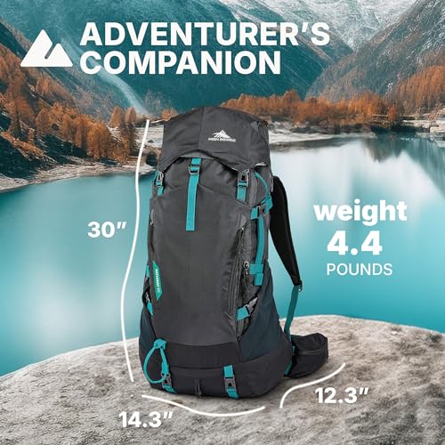 Image of High Sierra Pathway 2.0 Backpack with Hydration Storage Sleeve, for Hiking, Biking, Camping, Traveling, Black, 60L
