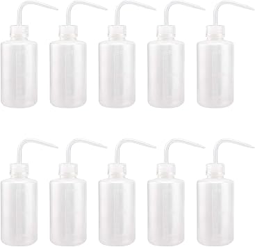 10 Pack Wash Bottle, 250ml Plastic Squeeze Bottle with Scale Labels, Safety Wash Bottle for Succulent Watering, Lab Using, Tattoo Wash