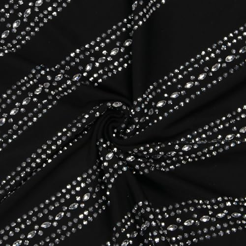 Image of PORRCEY Women's Sexy Rhinestone Lace Sheer Mesh Formal Evening Dress