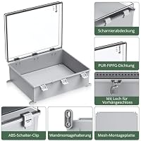 EYPINS Wasserdicht Verteilerkasten IP66, Anschlussdose Wasserdicht ABS Kunststoff Gehäuse außen Steckdosenkasten, Schaltkasten, Stromkasten mit Montagezubehör 50x40x20cm | Transparent Schaltschrank – Ansicht 4