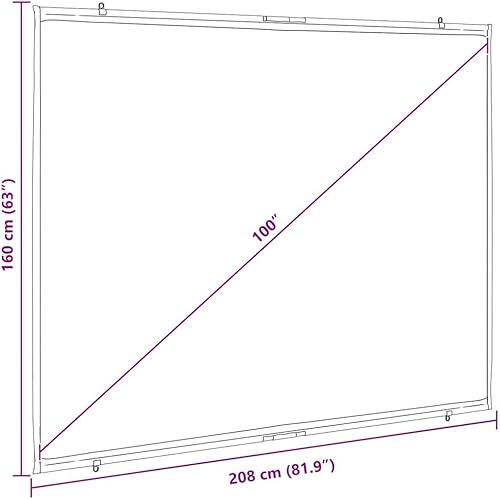Miniatura 7 de Projection Screen Wall-Hanging 100 Inch 43,Video,Video Accessories,Projector Accessories,Projection Screens,4101026