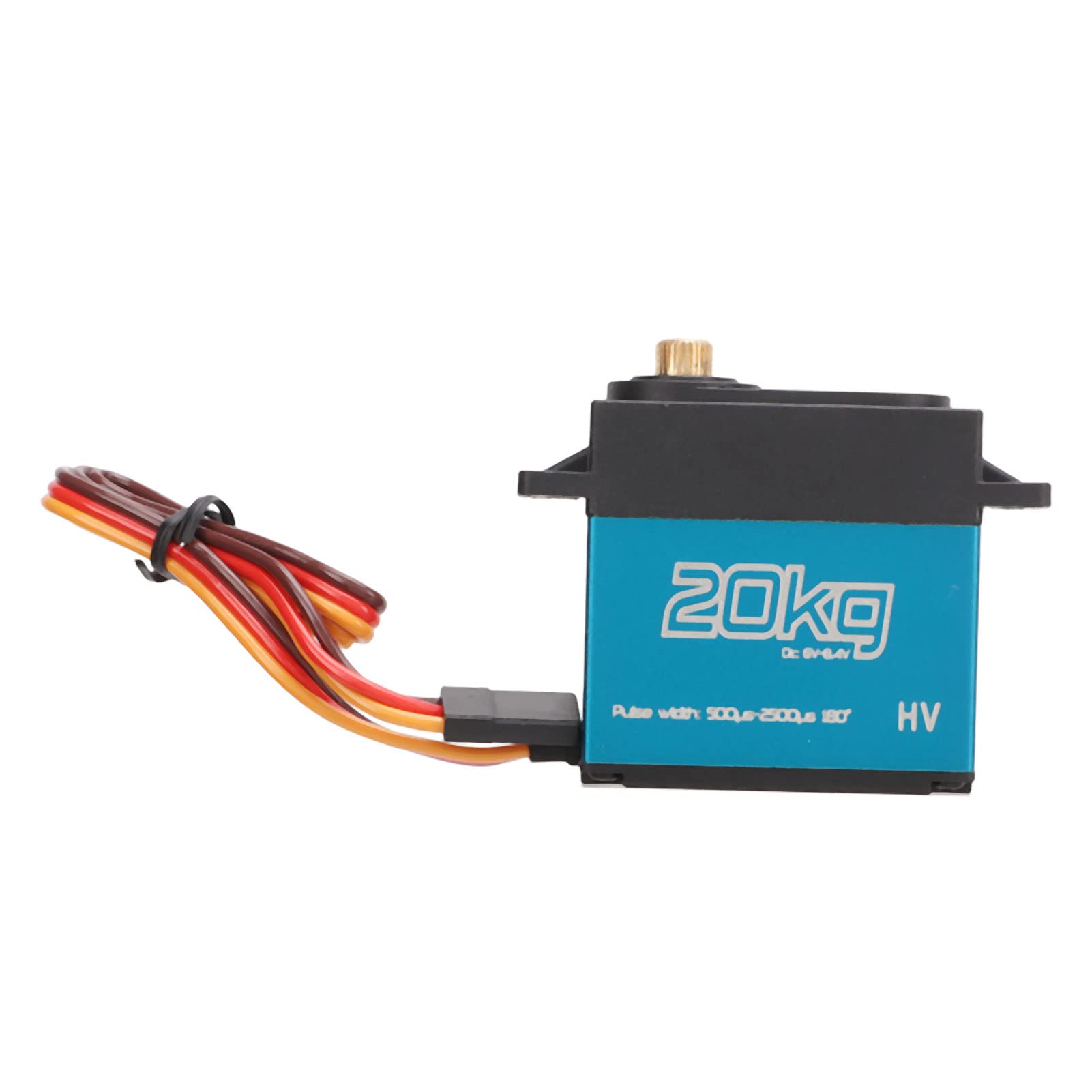 2 Stücke 20 kg RC Metal Gear Digital Servo Hohes Drehmoment Wasserdichter Kernloser Motor mit 25 T Metallarm für 1/10 1/12 RC Auto LKW Flugzeug Blaue Aluminiumlegierung