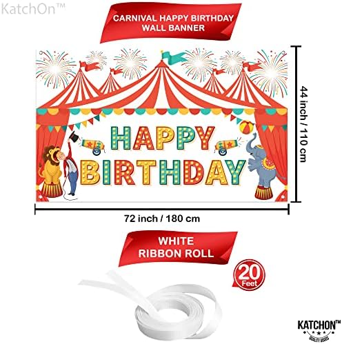 Miniatura 4 de KatchOn, Cartel de feliz cumpleaños de Carnaval XtraLarge - 72 x 44 pulgadas Decoraciones de fiesta temática de carnaval Decoraciones de fiesta de