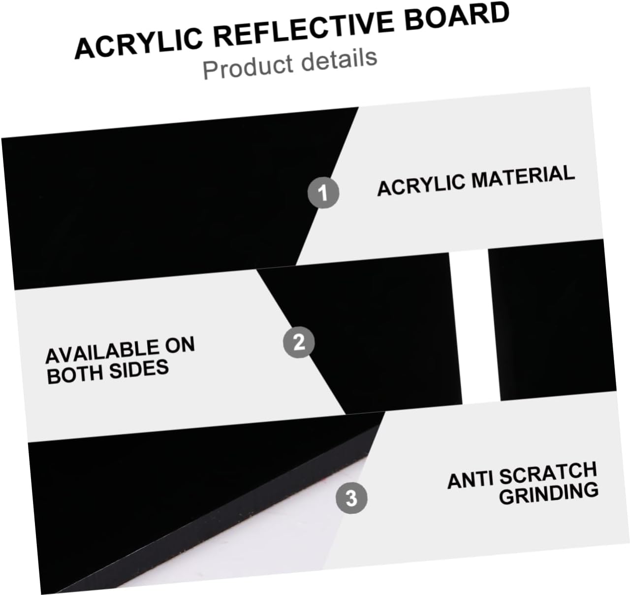 Photography Reflector Display Board Lightweight Acrylic Light Diffuser for Professional Photography Colors for Product Shots and Effect