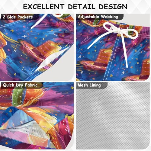 senya Hedgehog Cactus Cowboy Hat Boys Swim Trunks Toddler Shorts Swimwear Boardshorts3