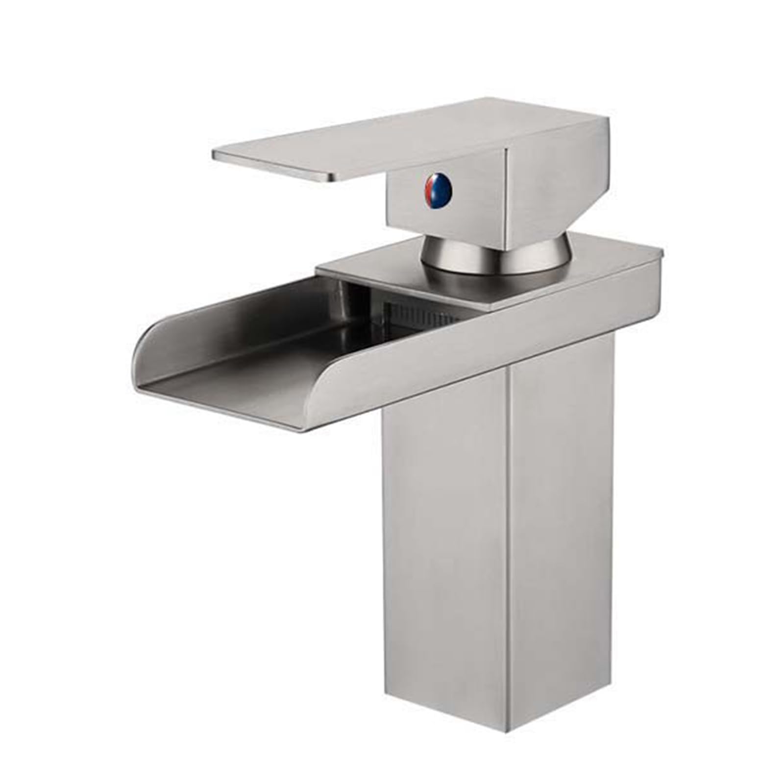 Mgnsjgyxn Drawing Waterfall Sink Taps For Bathroom Single Handle 1 Hole Waterfall Taps Stainless Steel Basin Taps Mixers,,Short