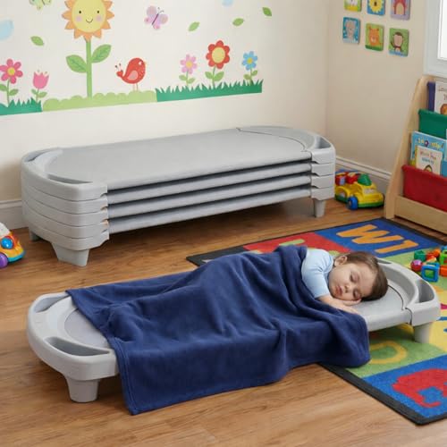 Image of Angeles Sleeping Cot Daycare Essentials, Gray, Toddler, Set of 4
