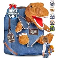 Naturally KIDS Dinosaur Backpack, Dinosaur Toys for Boys, 3 Year Old Boy Gifts, Toddler Backpack