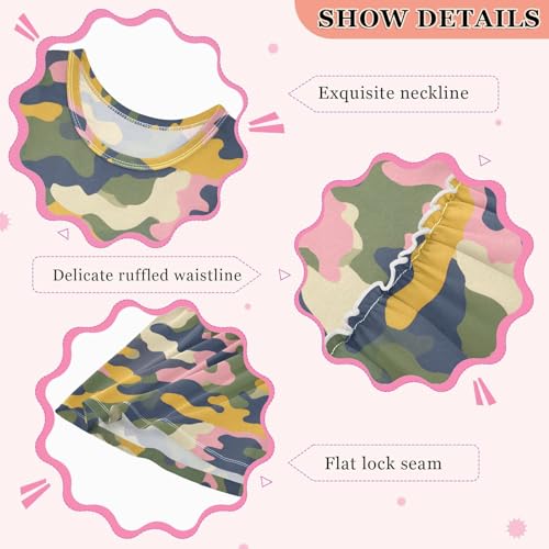 Colorful Camouflage Girls Summer Sleeveless Dress Casual Sundress 2-8 Years3