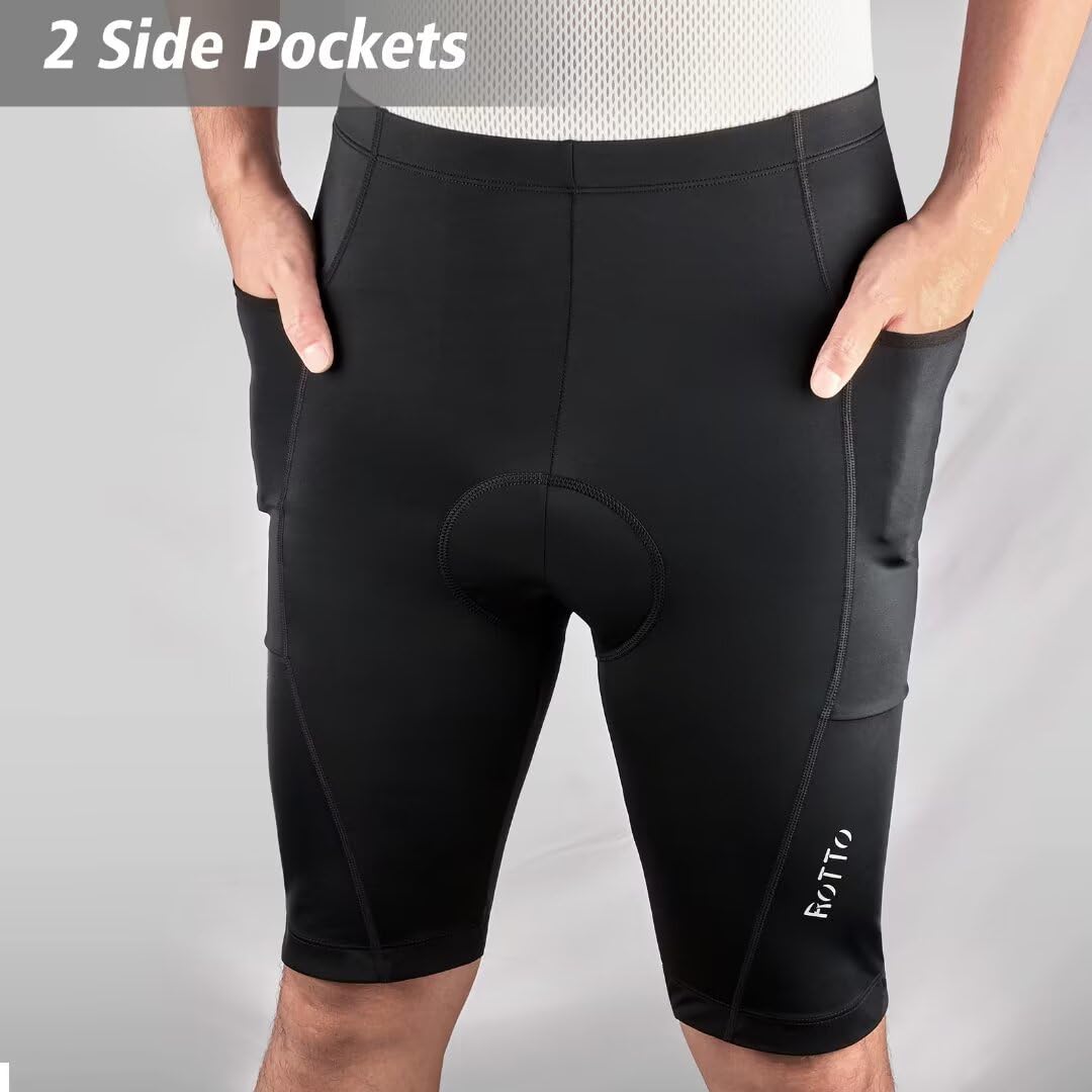 ROTTO Pantalones Cortos de Ciclismo para Hombre Pantalones Cortos de Bicicleta Acolchados