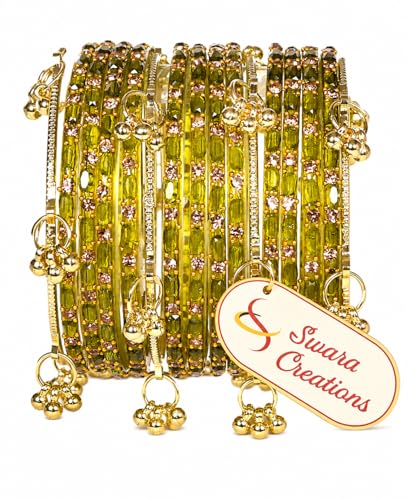 Image of Swara Creations Kashmiri Ghungroo Raindrop Bangles Combo Set | for Women and Girls|Set of 16 Pcs (SKU417)