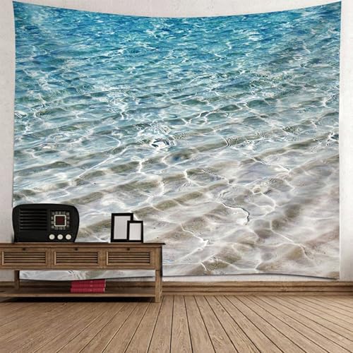 Tapiz de océano de 150x150 cm con patrón de agua de mar para pared infantil