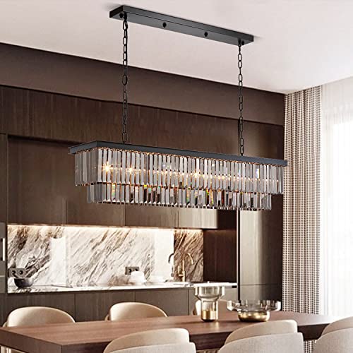 Buy SiljoyL47 Crystal Chandelier Kitchen Island Hanging Light Fixtures