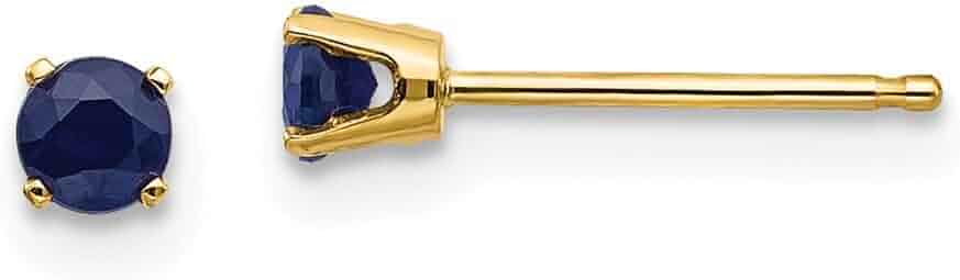Amazon.com: 14k 3mm September/Sapphire Post Earrings, 14 kt