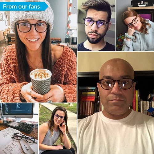 Image of J+S Vision Blue Light Blocking Glasses for Men Women | Computer Gaming Work| Anti Strain Fatigue UV Glare | Medium-Small Fit