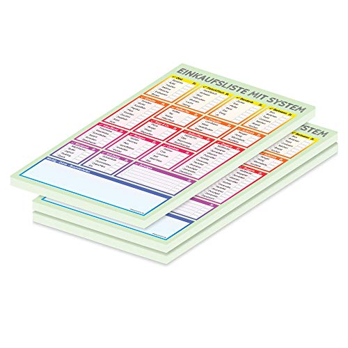 PRICARO Einkaufsliste"System", bunt, A5, 3 Stück