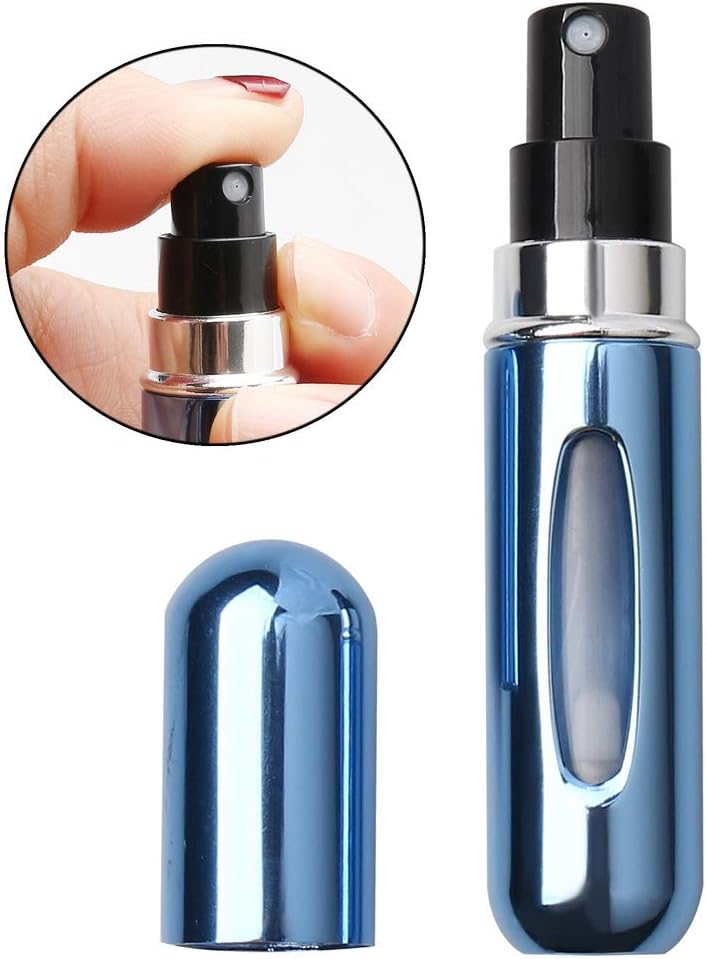 Fashion Road 5Pack 5ml Refillable Perfume Atomizer Spray Bottle ,Portable Mini Perfume Atomiser Bottles Easy to Fill Scent Aftershave Pump Case for Traveling and Outgoin