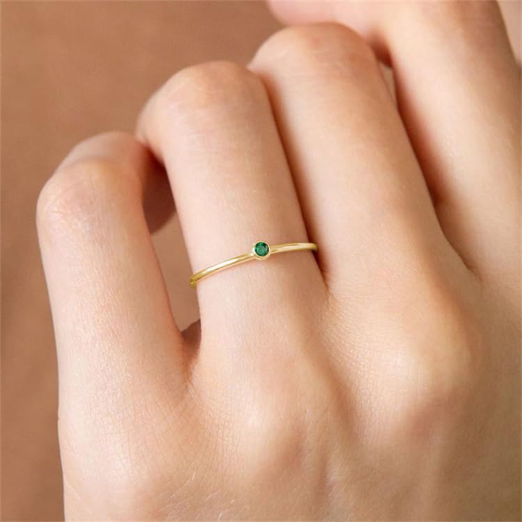 Birthstone Rings for Women Non Tarnish Trendy Stackable Birthstone Ring Non Tarnish Gold Birth Stone Rings Jewelry for Mothers Daughter Birthday Bridesmaid2