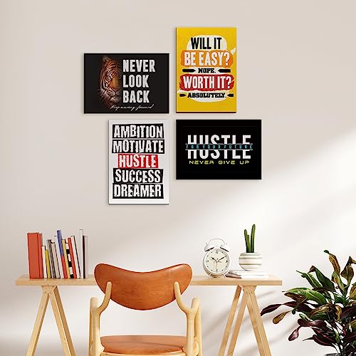 Image of PAPER PLANE DESIGN Poster Frames Quotes Size- 8.25 x 11.75 inch, Set of 4, Motivational (I)