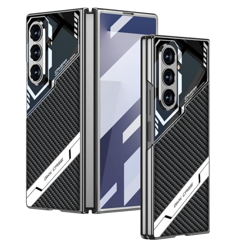 Coque Galaxy Z Fold7 en cuir noir avec protection d'écran intégrée