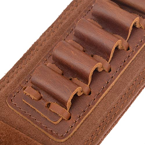 Top-Grain Leather Ammo Holder Rifle Sling, Adjustable Hunting Gun Strap With Swivels (.357 .30-30 .38, Brown Without Swivels) #TOP3