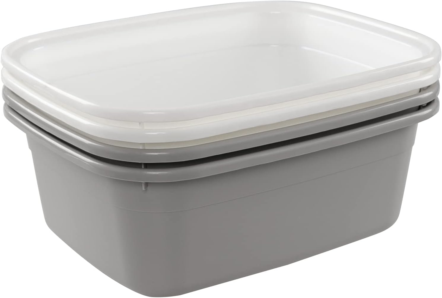 Cadine Plastic Rectangular Washing Up Bowl Basin, Pack of 4