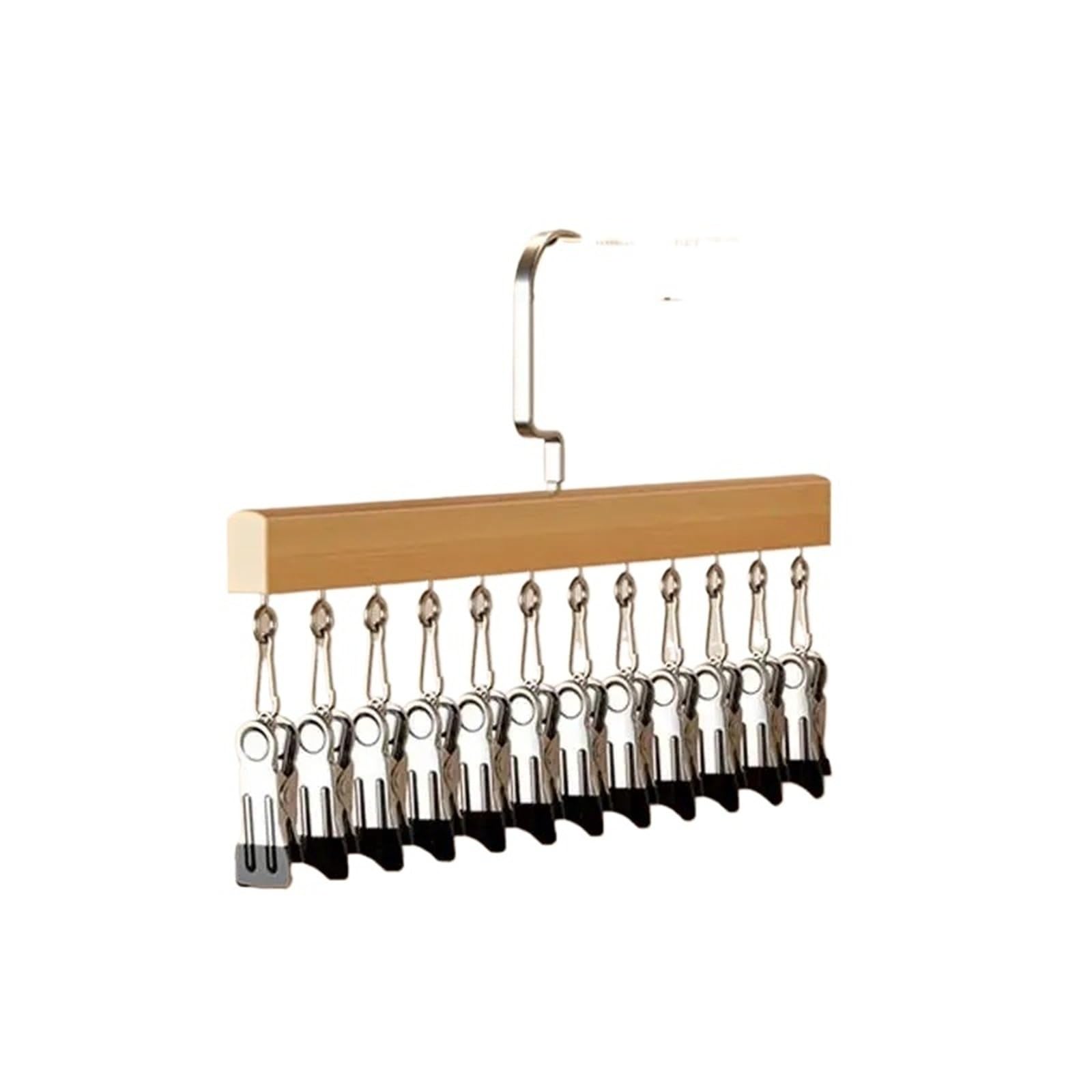 Clothes Pegs Closet Organizer With 10/12 Clips, Space Saving Hanging, Space-Saving Hat Scarf Clothespins(A)