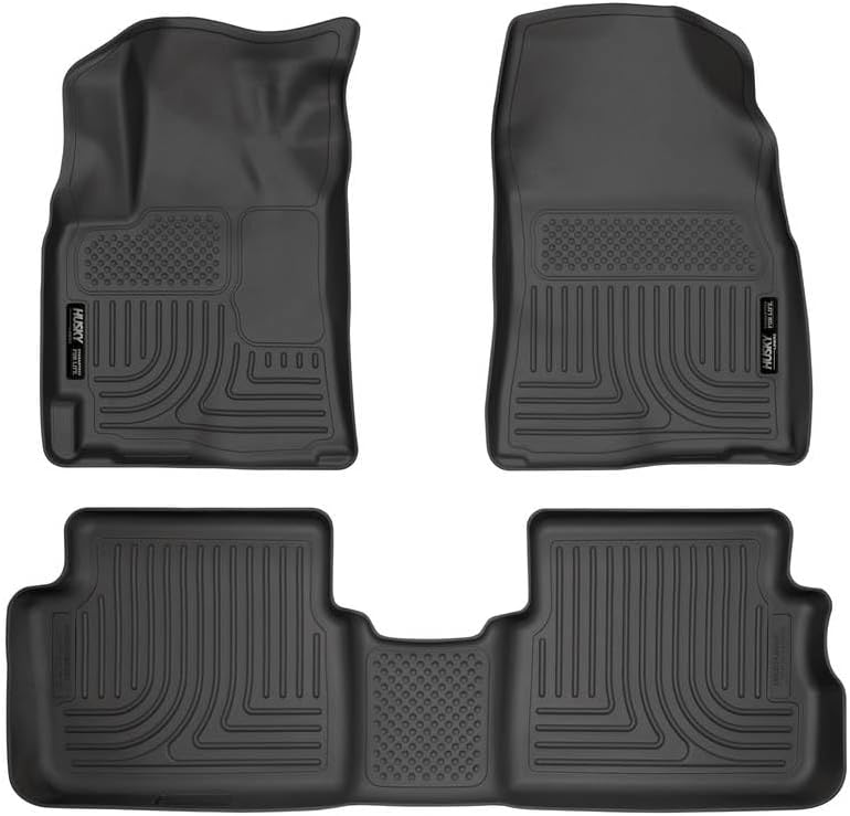 Husky Liners Weatherbeater Floor Mats | Fits 2009-2013 Toyota Corolla/Matrix, 2009-2010 Pontiac Vibe | Front & 2nd Row, 3-pc Black - 98531