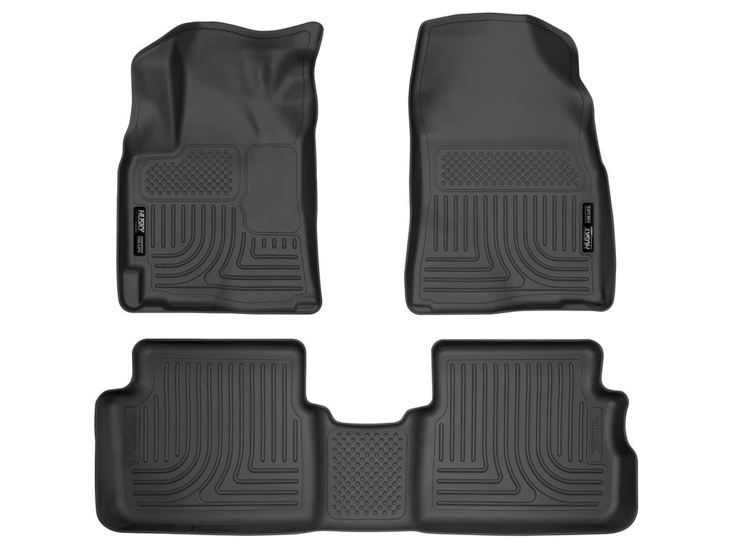Husky Liners Weatherbeater Floor Mats | Fits 2009-2013 Toyota Corolla/Matrix, 2009-2010 Pontiac Vibe | Front & 2nd Row, 3-pc Black - 98531