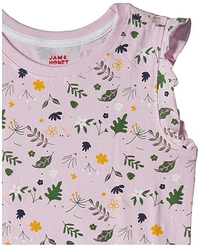 Image of Amazon Brand - Jam & Honey Girls Cotton Graphic Printed Half Sleeves T-Shirt | Regular Fit | Soft & Breathable | Age 2-8 Years (Available in Pack of 5 & Pack of 3)