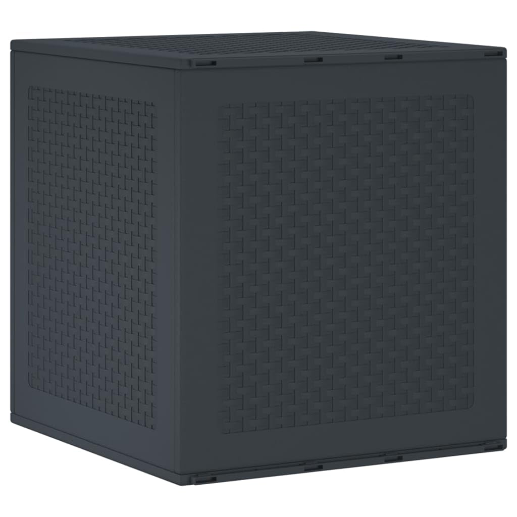 vidaXL Storage Box Anthracite 55 x 53 x 57 cm Polypropylene, Garden and Terrace, Modern Outdoor Storage Box, Rectangular Weather-Resistant, Durable Organizer for Equipment and Furniture