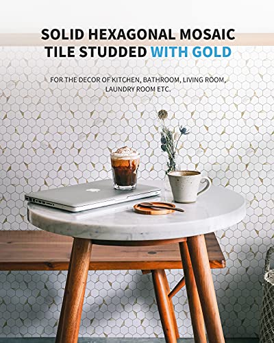 Art3D 6-Sheet Peel And Stick Backsplash For Kitchen Décor, Self-Adhesive Tile Hexagon Mosaic Tiles #TOP3