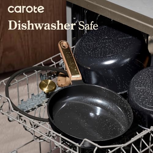 Image of CAROTE Ceramic Cookware Set Nonstick, 31pcs Pots and Pans Set Nonstick, Non-Toxic & PFAS-Free, Dishwasher Cookware Set, Cooking Pots with Lids, Black