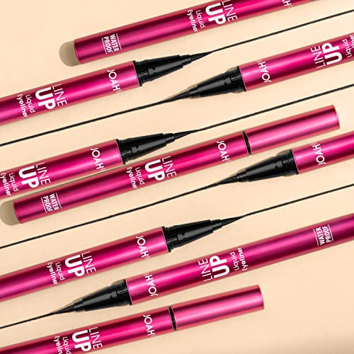 Joah Line Up Liquid Eyeliner With Precision Felt Tip, Waterproof, Long Lasting, Smudge Proof Eye Liner, Black #TOP1