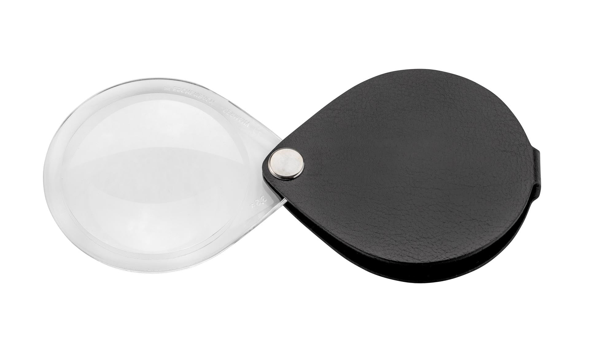 Round Folding Magnifier, 3.5x, 60mm, Leather Case