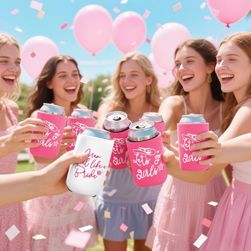Image of 12 Pack Bachelorette Party Can Cooler Sleeves Bridal Shower Party Supplies Favors Decors, Bride Neoprene Insulated Can Sleeves for Bridesmaid Gifts (2026, 12 oz Standard, Pink)