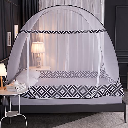 Mengersi Pop Up Mosquito Net Tent For Bed, Bed Canopy With Net Bottom,Mosquito Netting Bed Tent For Kids Girls Boys,Bed,Suit For Indoor Outdoor (Twin Extra Long, Black) #TOP1